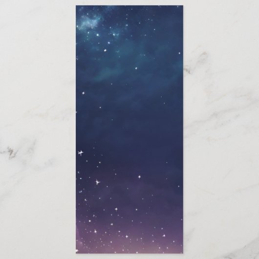 Hemelse Sterrennacht Wedding Menu Kaart (Achterkant)