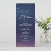 Hemelse Sterrennacht Wedding Menu Kaart (Staand voorkant)