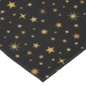 Hemelse sterrenpatroon moderne zwarte en gouden fe tafelkleed (Gekanteld)