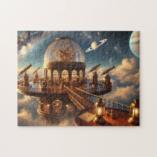 Hemelse Sterrenwacht Steampunk Sterrenkoepel Legpuzzel (Horizontaal)