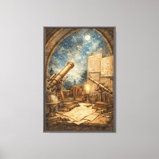 Hemelse Sterrenwacht Studie Canvas Afdruk (Voorkant)