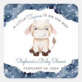 Hemelse Stier Waterverf Baby Shower  Vierkante Sticker