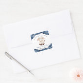 Hemelse Stier Waterverf Baby Shower  Vierkante Sticker (Envelop)