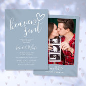 Hemelse Stof Blauw Foto Jongen Baby Shower Kaart