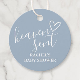 Hemelse Stof Blauw Jongens Baby Shower Bedankjes Labels