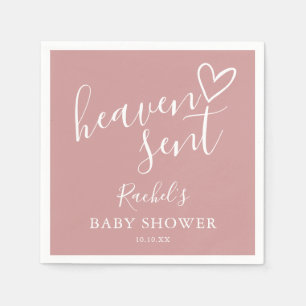 Hemelse Stof Roze Roze Meisje Baby Shower Servet