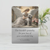 Hemelse sympathie voor verlies van zilveren poedel kaart (Staand voorkant)