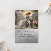 Hemelse sympathie voor verlies van zilveren poedel kaart (Voorkant / Achterkant in situ)