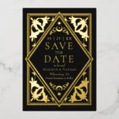 Hemelse Tarot Gotische Trouwfoto Save the Date Folie Uitnodiging (Voorkant)