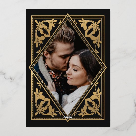 Hemelse Tarot Gotische Trouwfoto Save the Date Folie Uitnodiging (Achterkant)