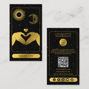 Hemelse Tarot Kapsalon Zwart Goud Bedankt Visitekaartje