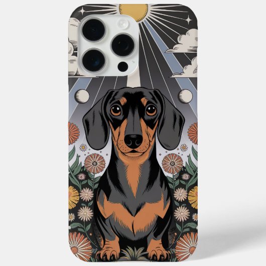 Hemelse Teckel Omgeven Door Bloeiende Bloemen Case-Mate iPhone Case (Achterkant)