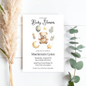 Hemelse teddybeer waterverf babyshower kaart