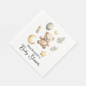 Hemelse teddybeer waterverf babyshower servet (Hoek)