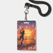 Hemelse tennis naam badge (Voorzijde met lanyard)