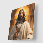 "Hemelse Tijd" Vierkante Klok (Hoek)