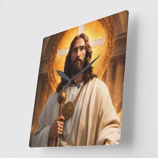 "Hemelse Tijd" Vierkante Klok (Hoek)