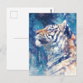 Hemelse Tijger in Winter Sterrenwoud Briefkaart (Voorkant / Achterkant)