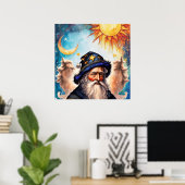 Hemelse Tovenaar Zon en Maan Poster (Thuiskantoor)