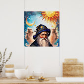 Hemelse Tovenaar Zon en Maan Poster (Keuken)