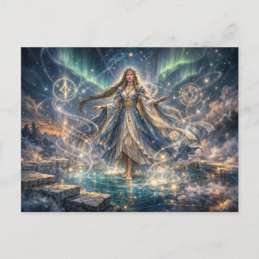 Hemelse Tovenares Fantasy Ansichtkaart Briefkaart (Voorkant)