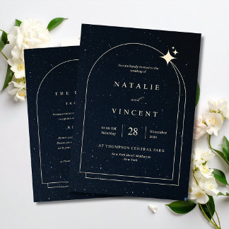 Hemelse Trouw Sterrenhemel Boog Navyblauw Kaart