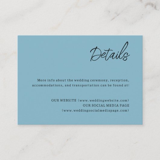 Hemelse Trouwdetails Bijlage Kaart (Voorkant)