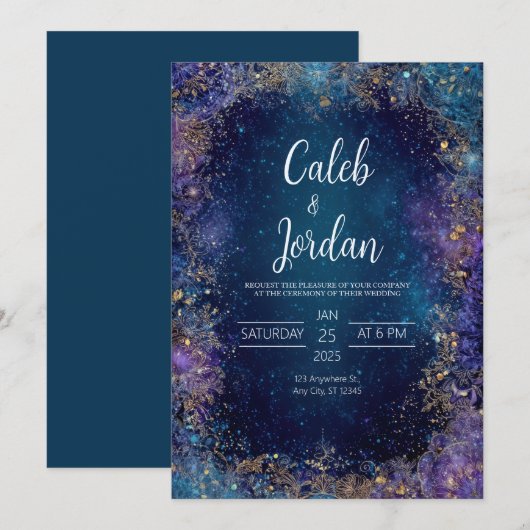 Hemelse Tuin Huwelijksuitnodiging Kaart (Voorkant / Achterkant)