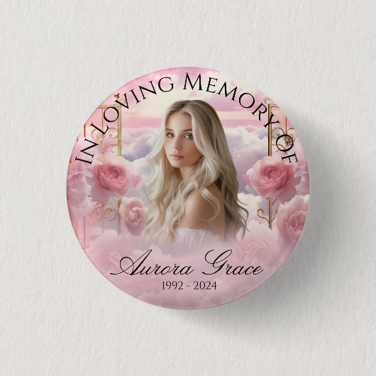 Hemelse Tuin van Rozen Memorial Button LIA003 (Voorkant)