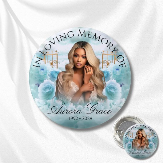 Hemelse Tuin van Rozen Memorial Button LIA004