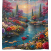 "Hemelse Tuinstroom" Douchegordijn (Voorkant)