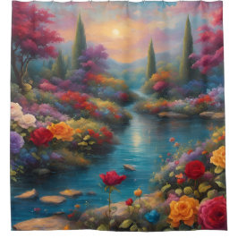 "Hemelse Tuinstroom" Douchegordijn