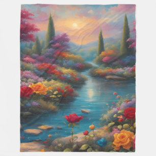 "Hemelse Tuinstroom" Fleece Deken