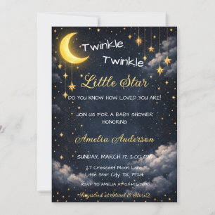 Hemelse Twinkel Kleine Ster Maan Baby Shower Kaart