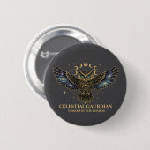 Hemelse Uil Kosmische Beschermer Ronde Button 5,7 Cm (Voorkant /achterkant)
