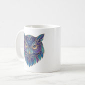 Hemelse Uil Mok Goud & Blauw Luxe Lijn Kunst (Voorkant links)