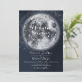 Hemelse uitnodigingen voor volle maan en sterren (Staand voorkant)