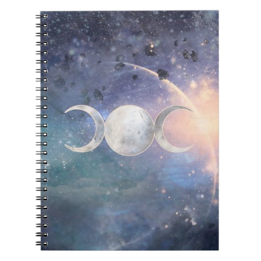 Hemelse Universum Drie-eenheid Maan Godin Maanstee Notitieboek (Voorkant)