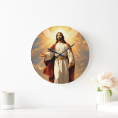 "Hemelse uren: Jezus God gedrukte wandklok" Grote Klok (Huis)