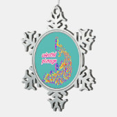 hemelse verenpracht tin sneeuwvlok ornament (Rechts)