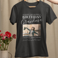 Hemelse Verjaardag Oma | Foto Herdenkings T-Shirt