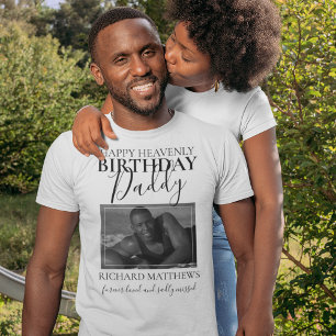 Hemelse Verjaardag Papa   Foto Herdenking T-shirt