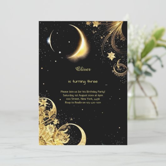 Hemelse Verjaardag Uitnodiging (Staand voorkant)