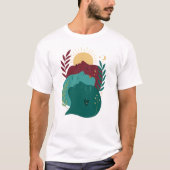 Hemelse Verwantschap Abstracte Gezichten, Boho Zon T-shirt (Voorkant)