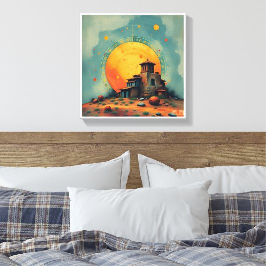 Hemelse Vesting Canvas Afdruk (Insitu (Slaapkamer))