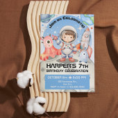 Hemelse Viering: Lichtblauwe Astronaut Kaart