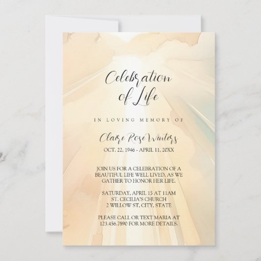 Hemelse viering van het leven - fotomemento kaart (Voorkant)