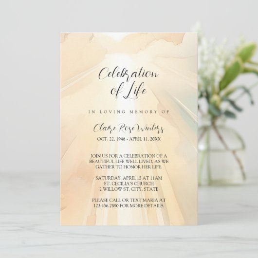 Hemelse viering van het leven - fotomemoriaal  kaart (Staand voorkant)