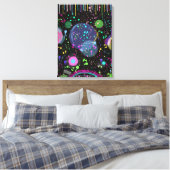 Hemelse Vieringen: Maximalistische Abstracte Kunst Canvas Afdruk (Insitu (Slaapkamer))