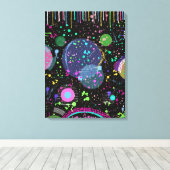 Hemelse Vieringen: Maximalistische Abstracte Kunst Canvas Afdruk (Insitu (Houten vloer))